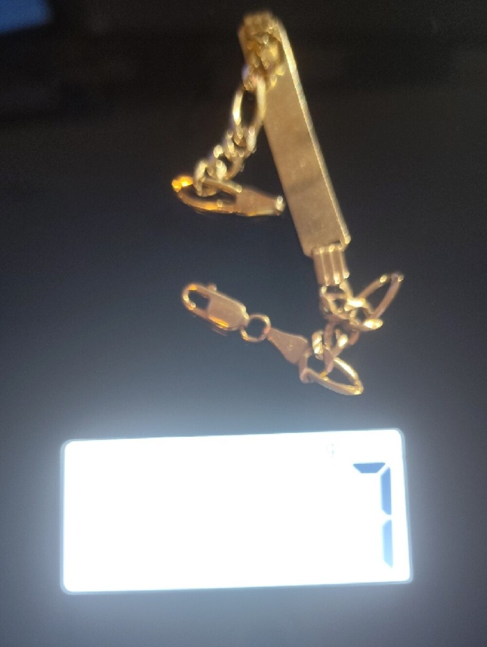 Solid 14k Yellow Gold Figaro ID Bracelet 7g 7.5" Michael Anthony ( - Picture 7 of 10